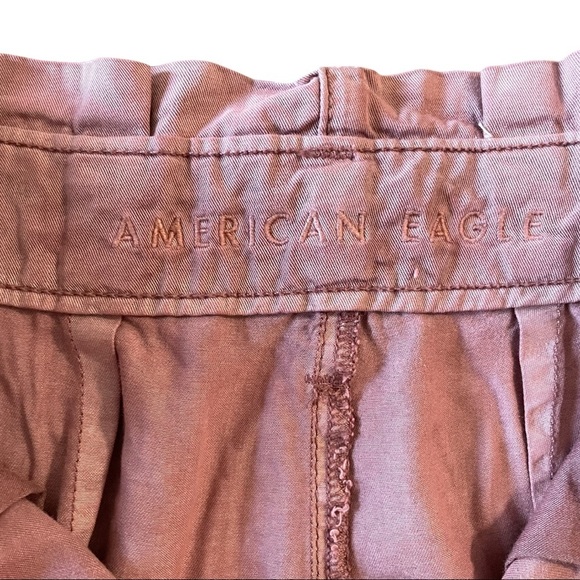 American Eagle High Waisted Pink Paperbag Pants Size 4 - Picture 10 of 11